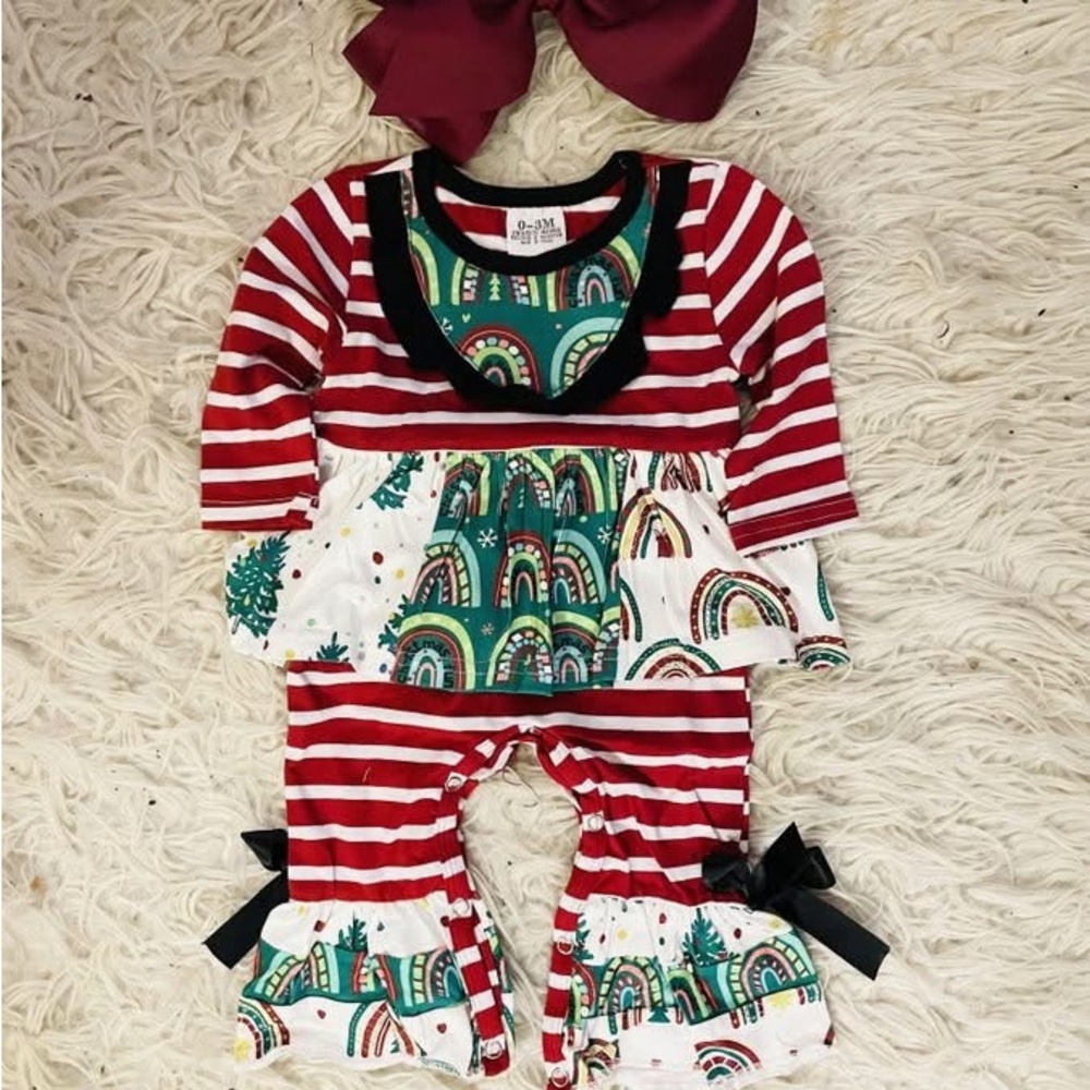 Little Miss Red and Green Rainbow Bodysuit